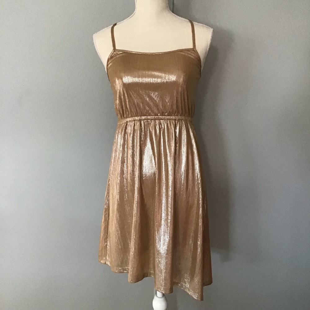 EUC Vintage Rue21 Wild Blue Sadie Robertson Gold Metallic Asymmetric Par…